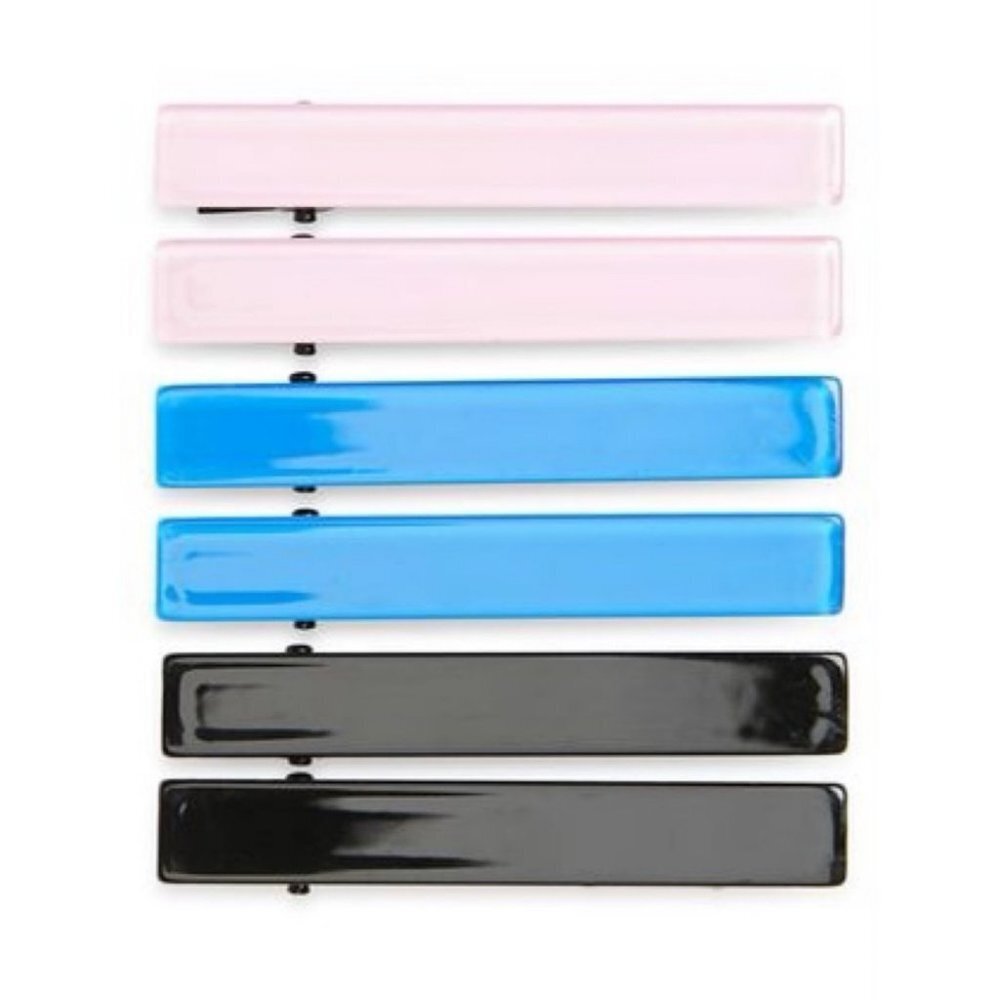 NWT Nordstrom Tasha Set of Six Hair Clips Blue Black Pink New Tag Retro 90s Y2K
